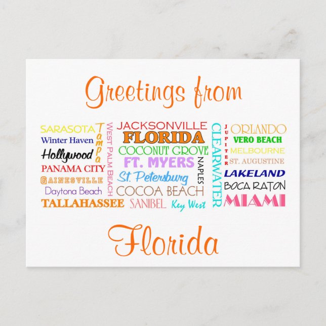 Florida coloca la postal (Anverso)