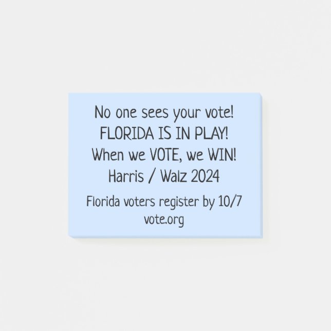 ¡Florida Está En Juego! Notas de GOTV a los votant (Anverso)