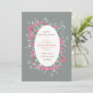 florida invitación de boda vintage en verde menta