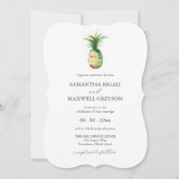 Florida Invitaciones a matrimonio Pineapple acuare