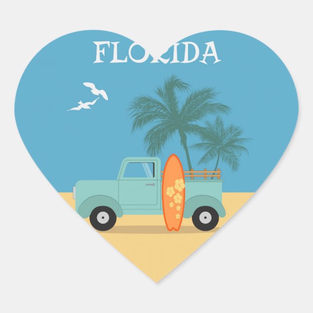 Florida: Pegatina del Corazón de Viajes (Anverso)