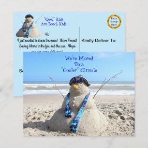 Florida Snowman - Playa - Nueva tarjeta postal de