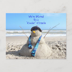 Florida Snowman - Playa - Nueva tarjeta postal de