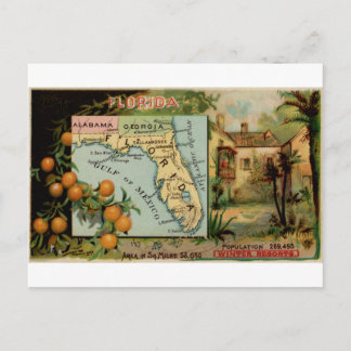 Florida, tarjeta vintage de 1889