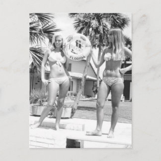 Florida Vintage Bikini Chicas foto postal Viaje