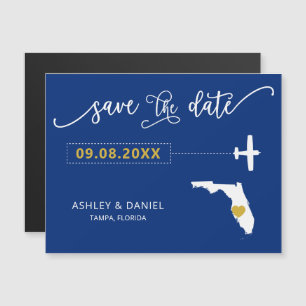 Florida Wedding Guardar la tarjeta de fecha, mapa