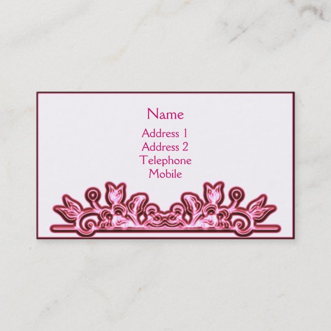 Florish elegante en rosas - tarjeta del perfil (Anverso)