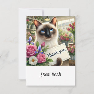 Florismo de gatos con tarjeta de agradecimiento