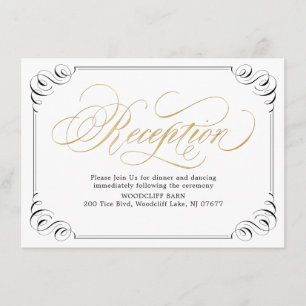 Floritura de recepción de caligrafía elegante vint
