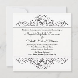 Floritura Floral Formal - Invitación de Boda