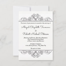 Floritura Floral Formal - Invitación de Boda 3x5