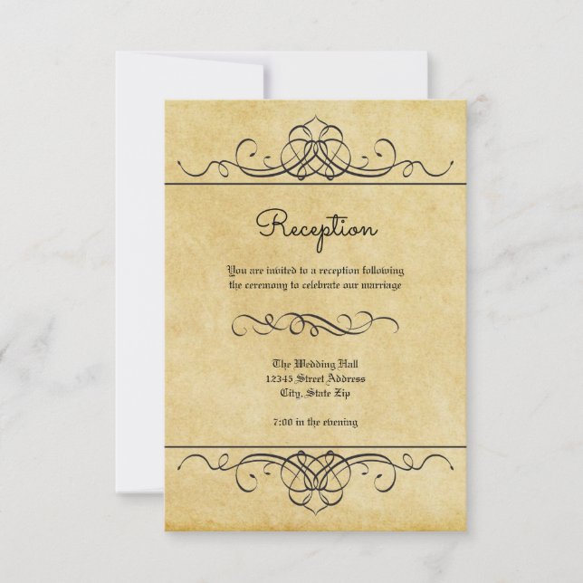 Floritura Vintage Formal - Invitación de Recepción (Anverso)