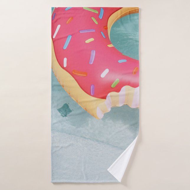 Flotador de donut rosado inflable (Toalla de baño)