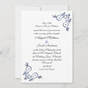 Flourish azul de la invitación real elegante de la