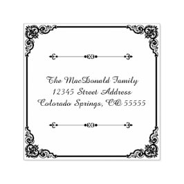 Flourish cuadrada - Sello de dirección de autoentr