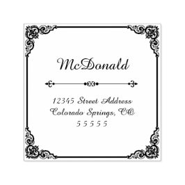 Flourish cuadrada - Sello de dirección de autoentr