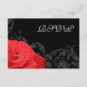 Flourish del rosa rojo que casa la tarjeta de la