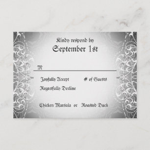 Flourish RSVP Bride & Groom Skeleton Cards
