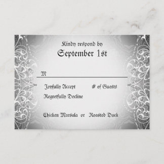 Flourish RSVP Bride & Groom Skeleton Cards