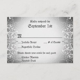 Flourish RSVP Bride & Groom Skeleton Cards