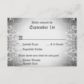 Flourish RSVP Bride & Groom Skeleton Cards