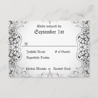 Flourish RSVP Bride & Groom Skeleton Cards