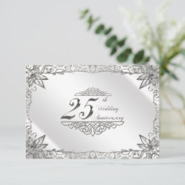 Flourish Silver 25° aniversario de Boda RSVP