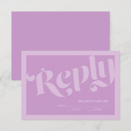 Flourish Typography Lavender Lilac Wedding RSVP