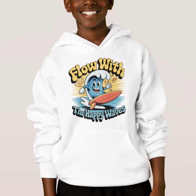 Flow With The Happy Waves Kids Surf Shirt (Anverso)