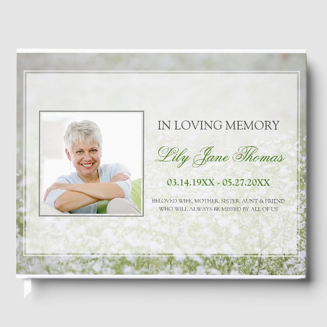 Flower Field Funeral Memorial del libro de invitad (Anverso)