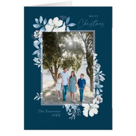 Flower Frame Blue de navidad azul