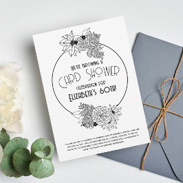 Flower Frame Card Shower Invitación por cumpleaños