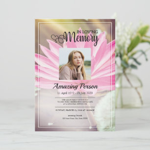 Flower Funeral orden de servicio Invitación