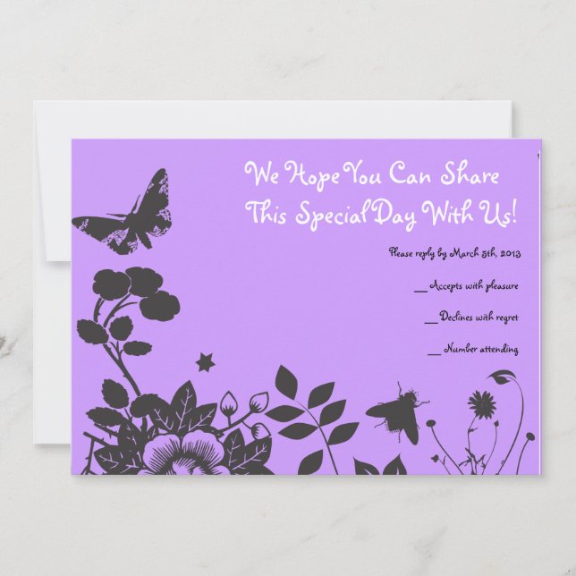 Flower Girl Bar Bat Mitzvah Invitación Tarjeta de  (Anverso)