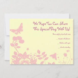 Flower Girl Bar Bat Mitzvah Invitación Tarjeta de 