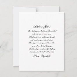Flower Girl Gracias Script Poder Card