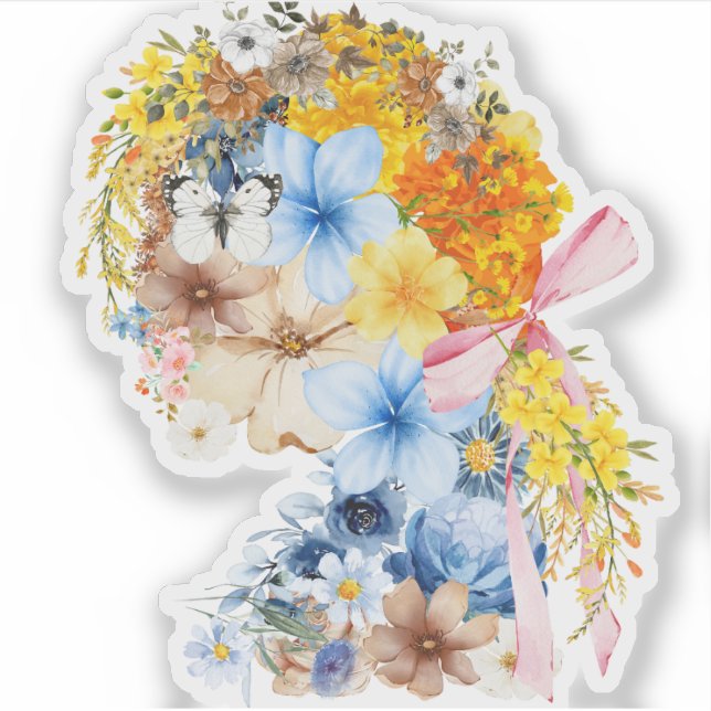 Flower Girl Pegatina Art (Anverso)