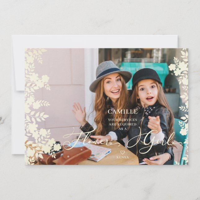 Flower Girl Proposal Botanical Frame Photo (Anverso)