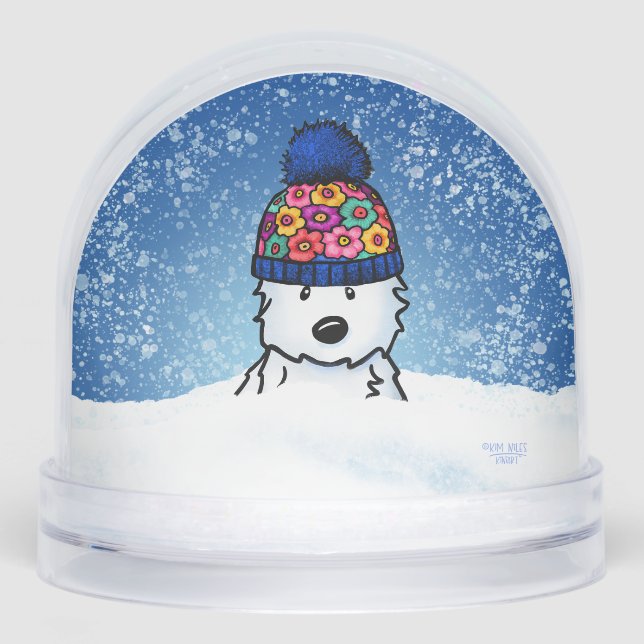 Flower Knit Hat Westie (Anverso)