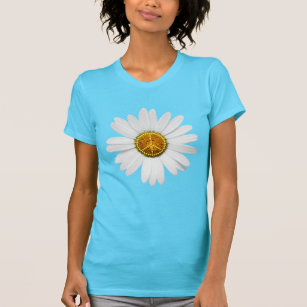 ¡Flower power de la camiseta del signo de la paz -