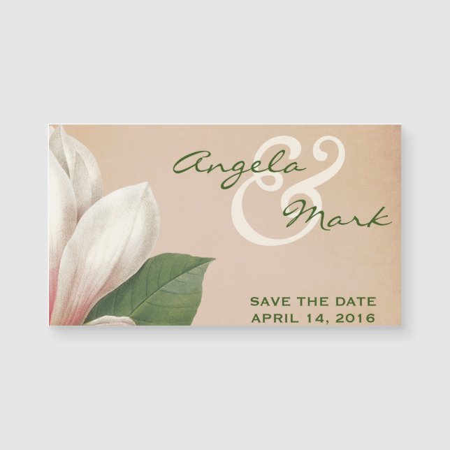 Flower Southern Magnolia Save Date | Rubor antiguo (Anverso)