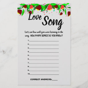 FLOWERS LOVE SONG SHOWJE JUEGO CARTA FLYER