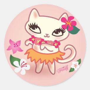 Fluff Hula Cat Pegatina