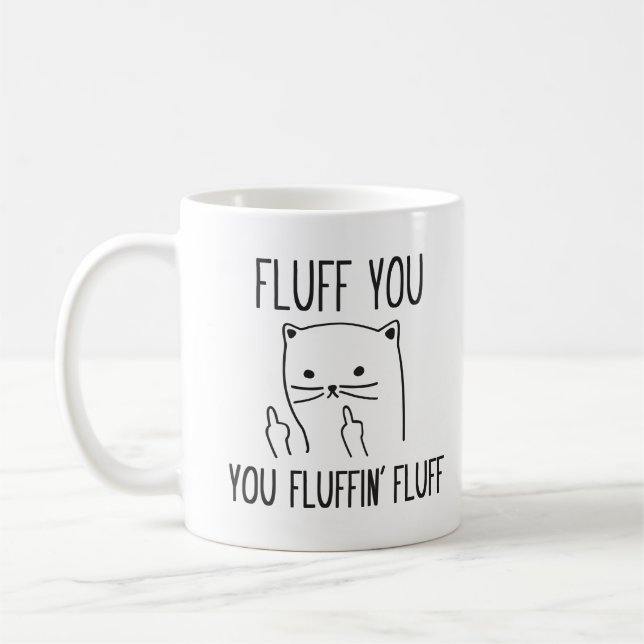FLUFF LE TAZA DE CAFÉ DIVERTIDA DEL CAT (Izquierda)