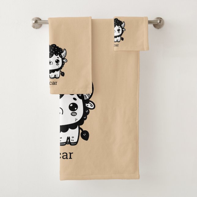 Fluffy Bison Baby - Kawaii Farm Animal Art (In situ)