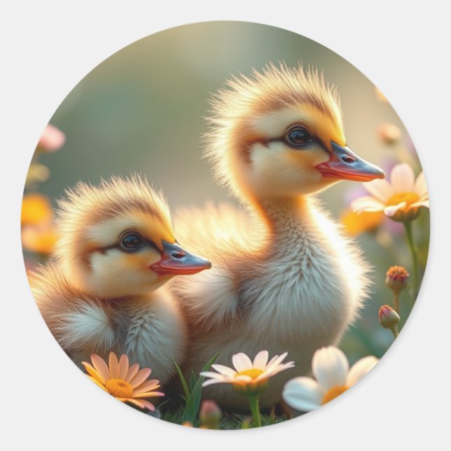 Fluffy Chick Pegatinas (Anverso)