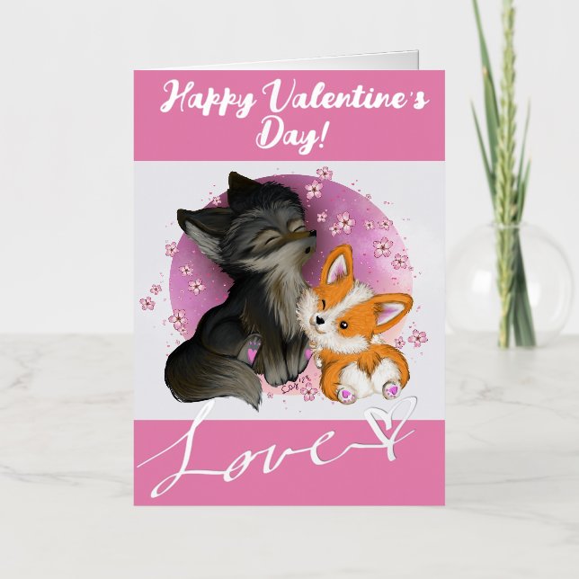 Fluffy Cuddle - Tarjeta de San Valentín (Anverso)