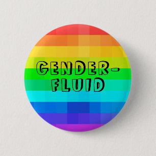 Fluid de género pronuncia el botón arcoiris LGBT