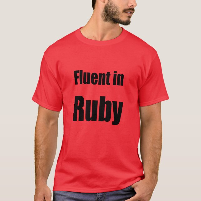 Fluidez en Ruby - camisa roja de programador (Anverso)