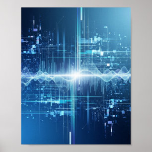 Flujo de datos digitales - arte de pared tecnológi